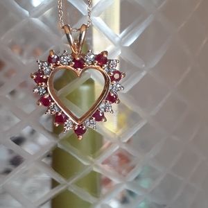 10k  Ruby & Diamond Heart